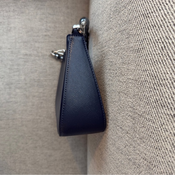 Kate Spade Madison Faux Pearl Medium Convertible Crossbody Parisian Navy Purse - Picture 8 of 10